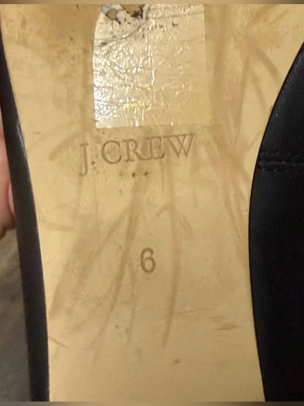 J. Crew Black Pointed-Toe Leather Flats size 6